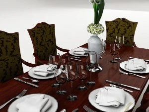 dining table set 38 3D Model
