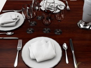 dining table set 38 3D-Modell