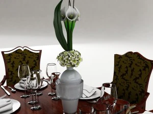 dining table set 38 3D Model
