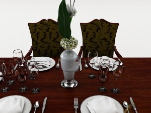 dining table set 38 3D-Modell