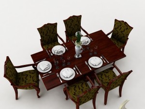 dining table set 38 3D-Modell