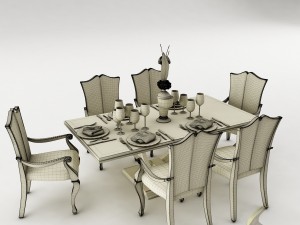 dining table set 38 3D-Modell