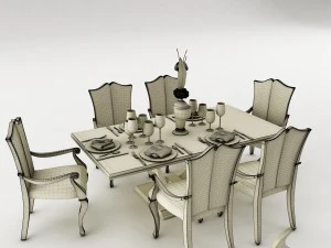 dining table set 38 3D Model