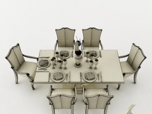 dining table set 38 3D-Modell