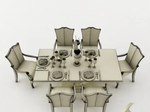 dining table set 38 3D Model