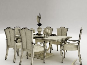 dining table set 38 3D-Modell