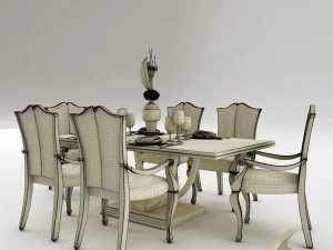 dining table set 38 3D Model
