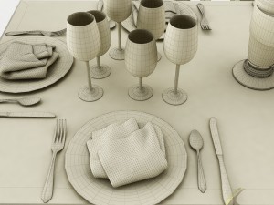 dining table set 38 3D-Modell