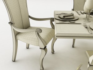 dining table set 38 3D-Modell