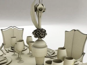 dining table set 38 3D Model