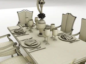 dining table set 38 3D Model