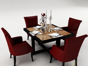 dining table set 39 3D Model