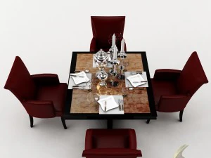 dining table set 39 3D Model