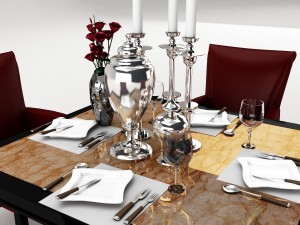 dining table set 39 3D मॉडल