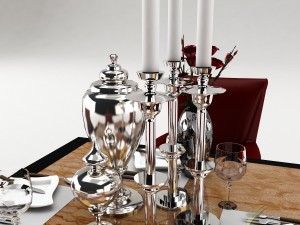 dining table set 39 3D मॉडल