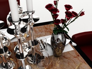 dining table set 39 3D मॉडल