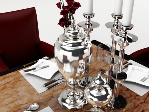 dining table set 39 3D मॉडल