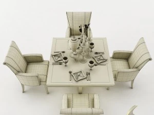 dining table set 39 3D Model