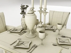 dining table set 39 3D Model