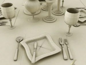 dining table set 39 3D Model