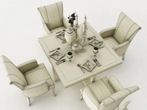 dining table set 39 3D Model