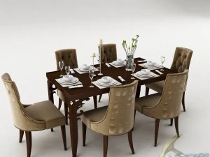 ダイニングテーブルセット40 3Dモデル