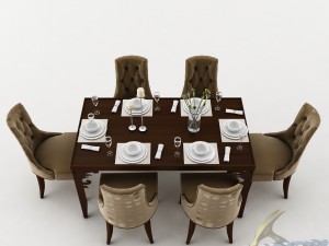 dining table set 40 3D Model