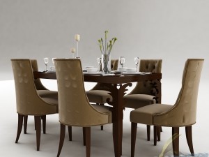 dining table set 40 3D Model
