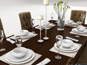 dining table set 40 3D Model