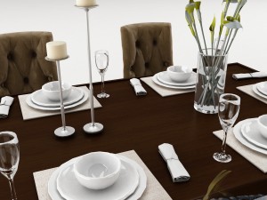 dining table set 40 3D Model