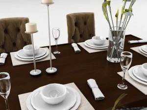dining table set 40 3D Model