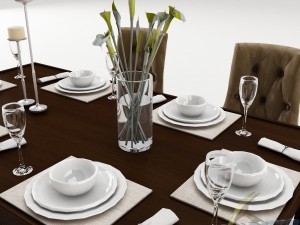 dining table set 40 3D Model