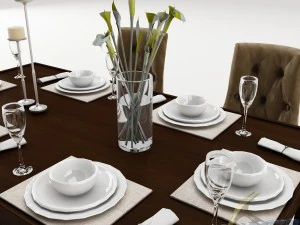 dining table set 40 3D Model