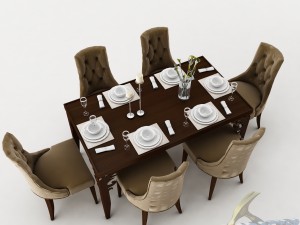 dining table set 40 3D Model