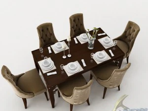 dining table set 40 3D Model