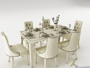 dining table set 40 3D Model