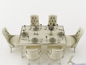 dining table set 40 3D Model