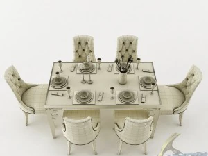 dining table set 40 3D Model
