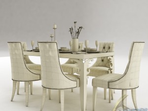 dining table set 40 3D Model