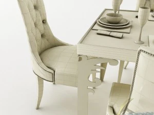 dining table set 40 3D Model