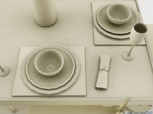 dining table set 40 3D Model