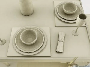 dining table set 40 3D Model