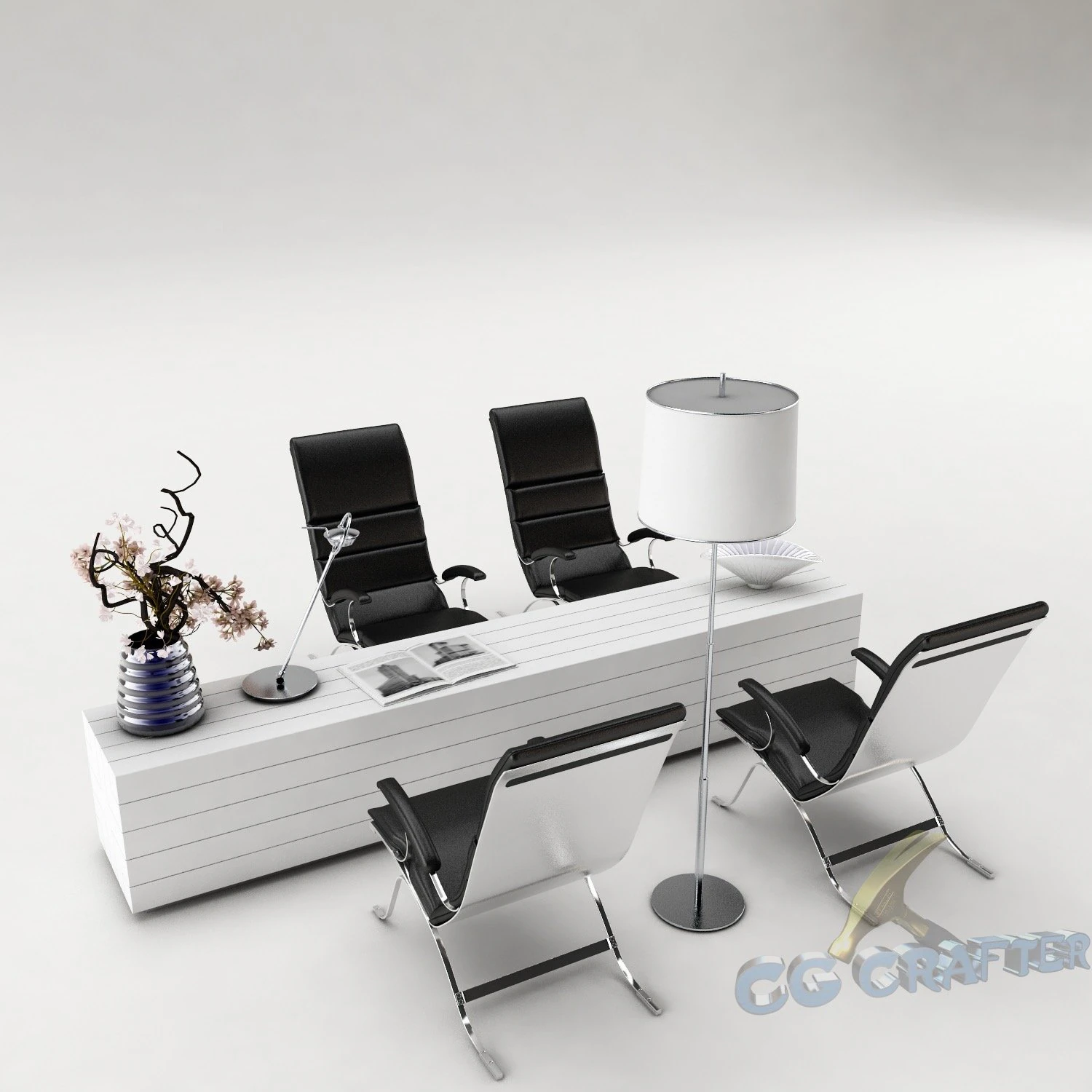 dining table set 41 3D Model .c4d .max .obj .3ds .fbx .stl .blend