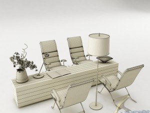 dining table set 41 Modèle 3D