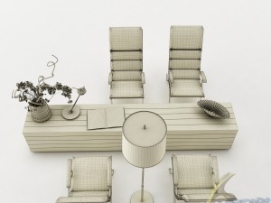 dining table set 41 Modèle 3D