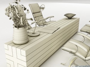 dining table set 41 Modèle 3D