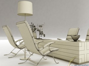 dining table set 41 Modèle 3D