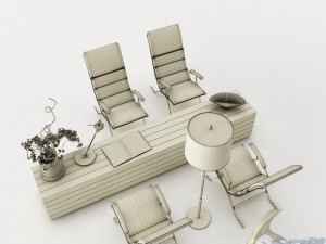 dining table set 41 Modèle 3D