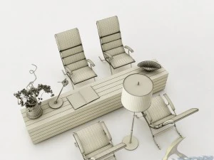 dining table set 41 3D Model
