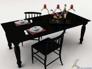 dining table set 42 Model 3D